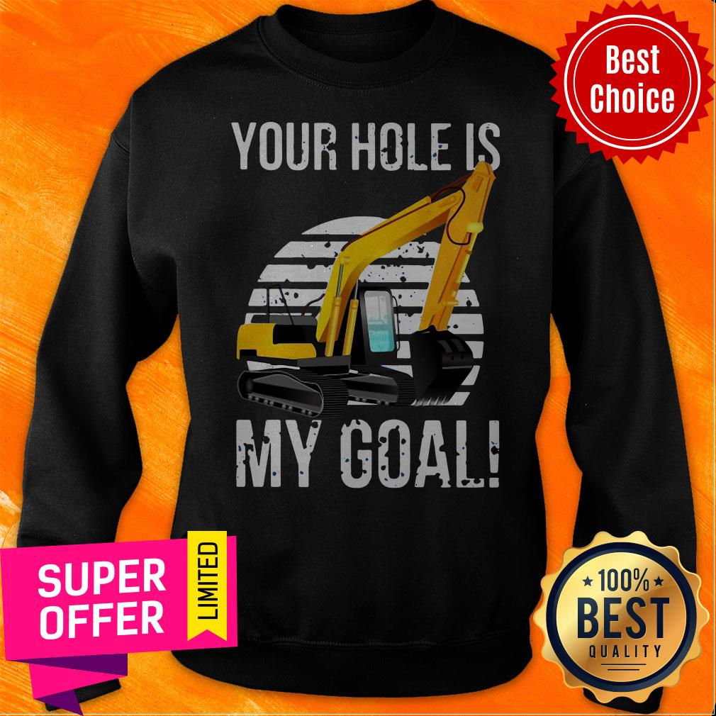 Official Excavator Vintage Your Hole Is My Goal Shirt - Image 2