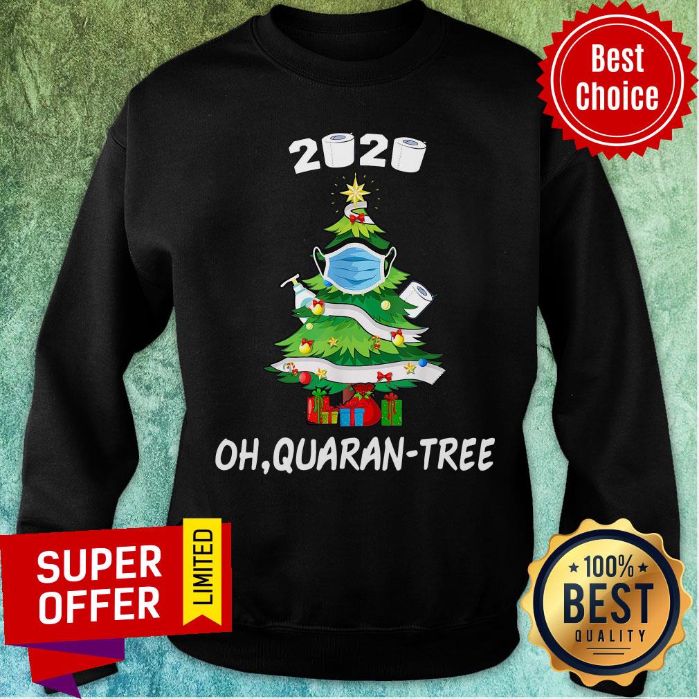 Funny Toilet Paper 2020 Oh Quaran-tree Christmas Tree Face Mask Shirt - Image 3