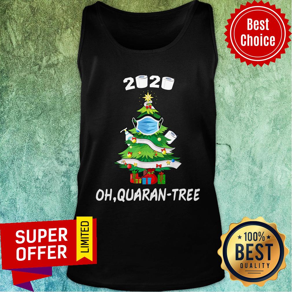 Funny Toilet Paper 2020 Oh Quaran-tree Christmas Tree Face Mask Shirt - Image 4