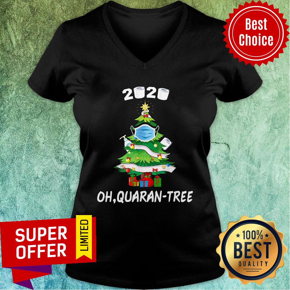 Funny Toilet Paper 2020 Oh Quaran-tree Christmas Tree Face Mask Shirt - Image 5