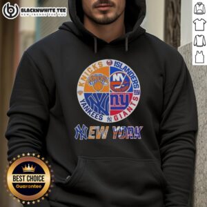 Alternative view of Original New York City Sports Knicks Islanders Giants Yankees Logos Combine T-Shirt