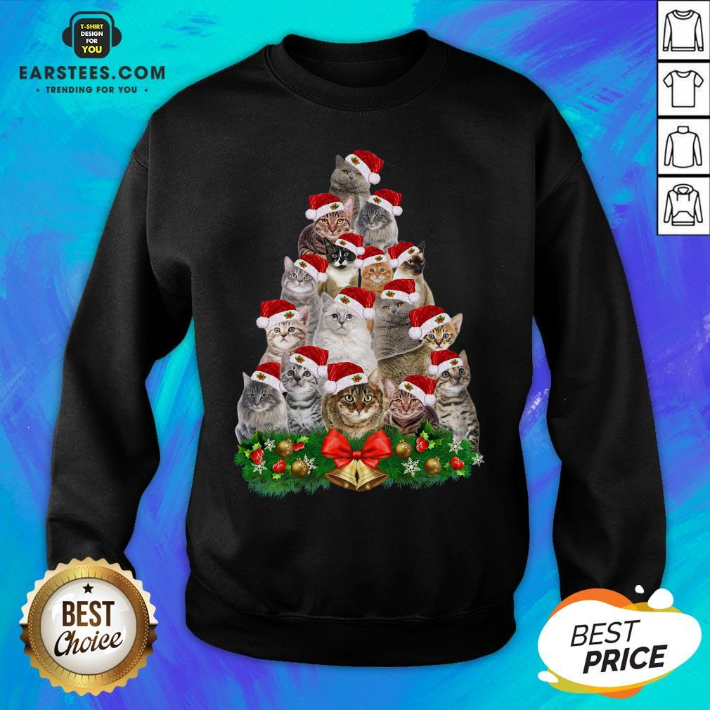 Hot Cats Tree Merry Christmas Shirt - Image 5