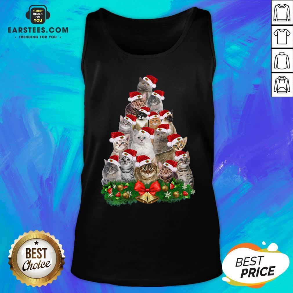 Hot Cats Tree Merry Christmas Shirt - Image 4