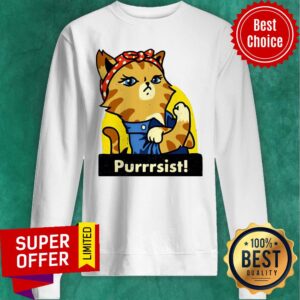 Alternative view of Official Cat Lady Prints Purrsist Shirt