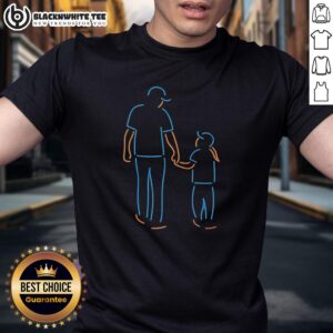 Top Father And Daughter Walking Neon Style T-Shirt