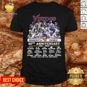 Funny Minnesota Vikings 60th Anniversary Thank You For The Memories Signatures Shirt