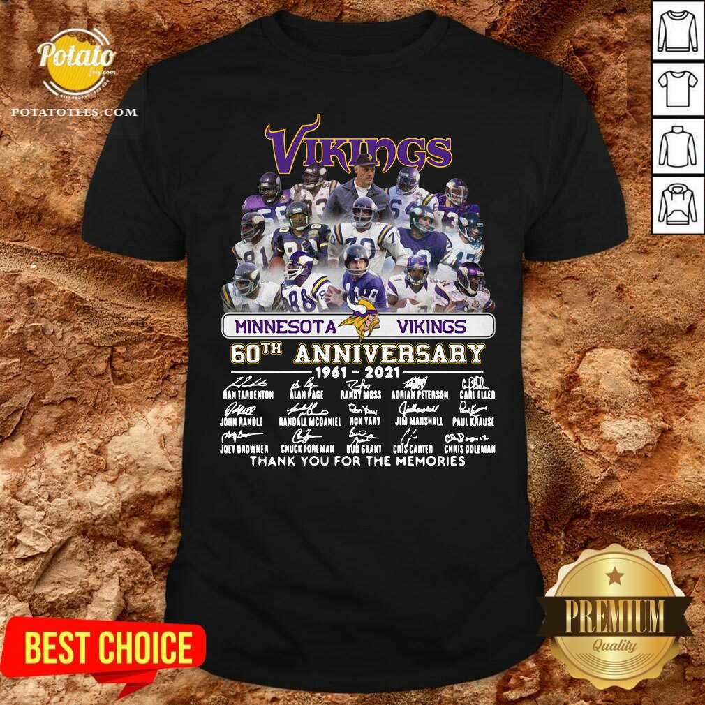 Funny Minnesota Vikings 60th Anniversary Thank You For The Memories Signatures Shirt