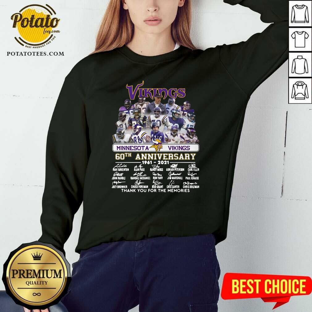 Funny Minnesota Vikings 60th Anniversary Thank You For The Memories Signatures Shirt - Image 4