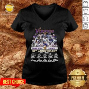 Alternative view of Funny Minnesota Vikings 60th Anniversary Thank You For The Memories Signatures Shirt