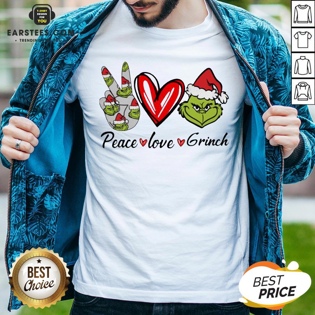 Official Peace Love Grinch Santa Christmas Shirt