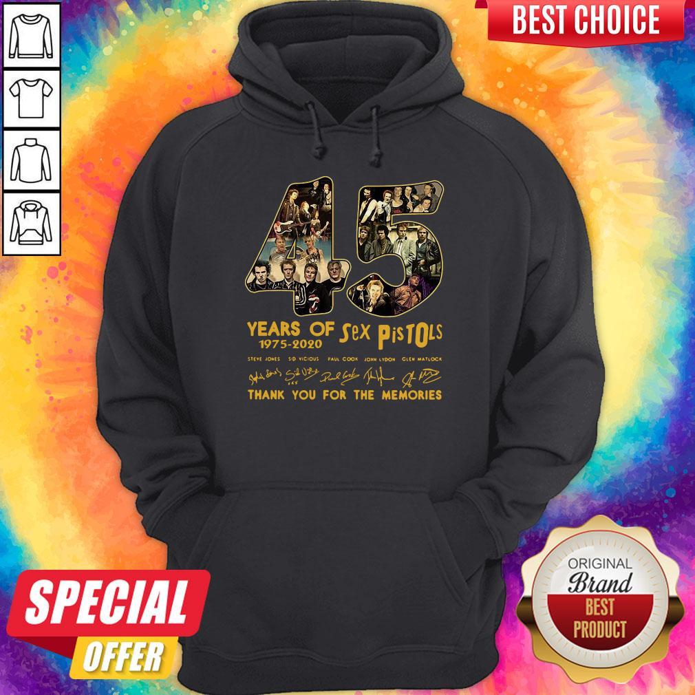 Funny 45 Years Of Sex Pistols 1975 2020 Thank You For The Memories Signatures Shirt - Image 2