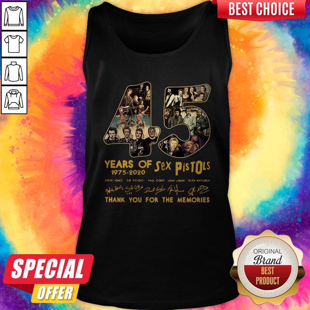 Funny 45 Years Of Sex Pistols 1975 2020 Thank You For The Memories Signatures Shirt - Image 4