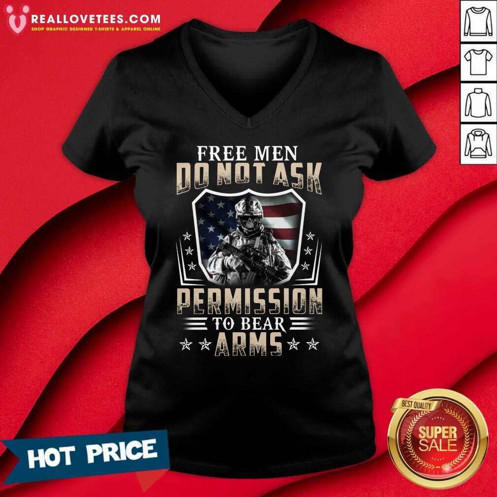 Happy Free Men Do Not Ask Veteran Permission To Bear Arms Shirt - Image 2