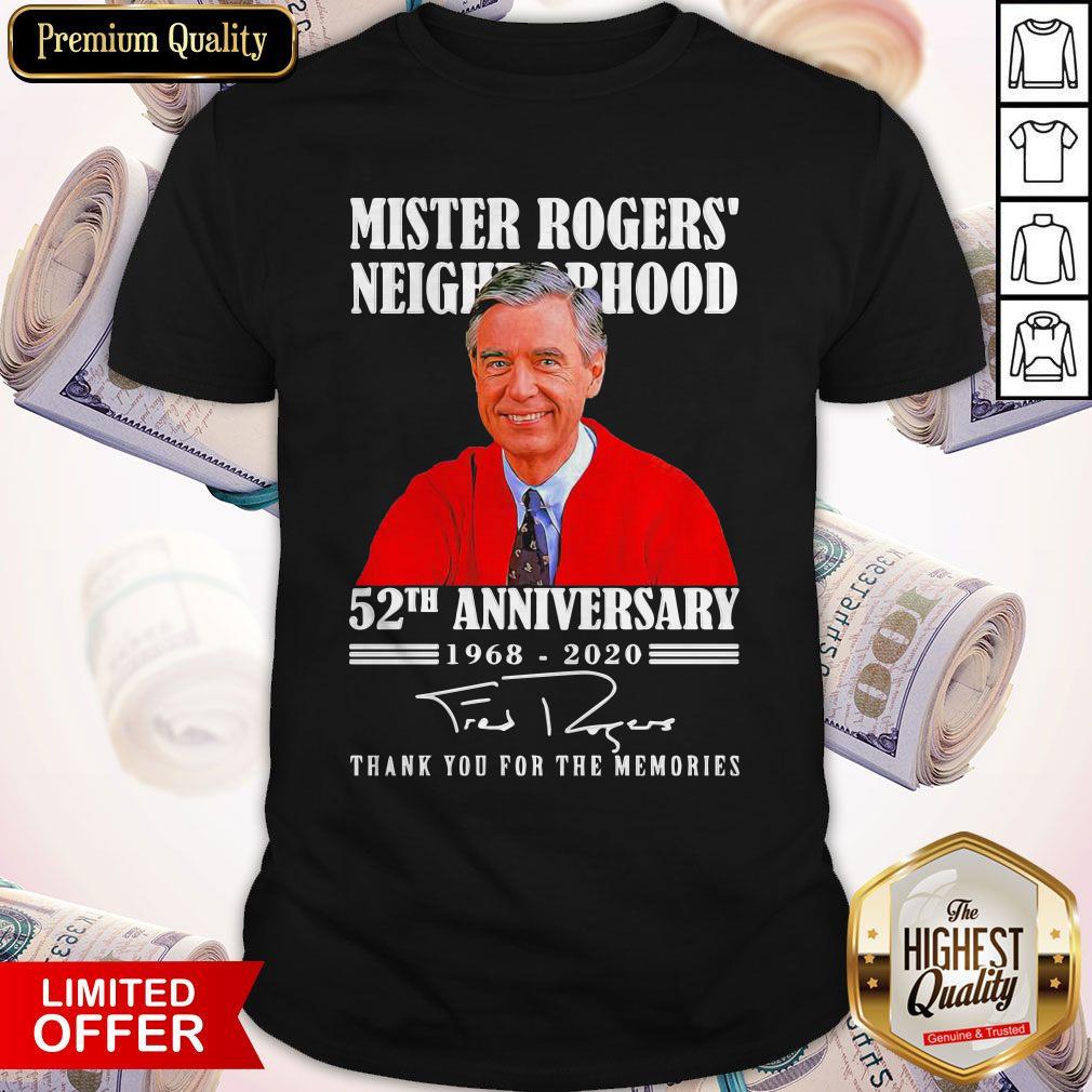 Mister Rogers’ Neighborhood 52th Anniversary 1968 2020 Thank You For The Memories Signature Shirt