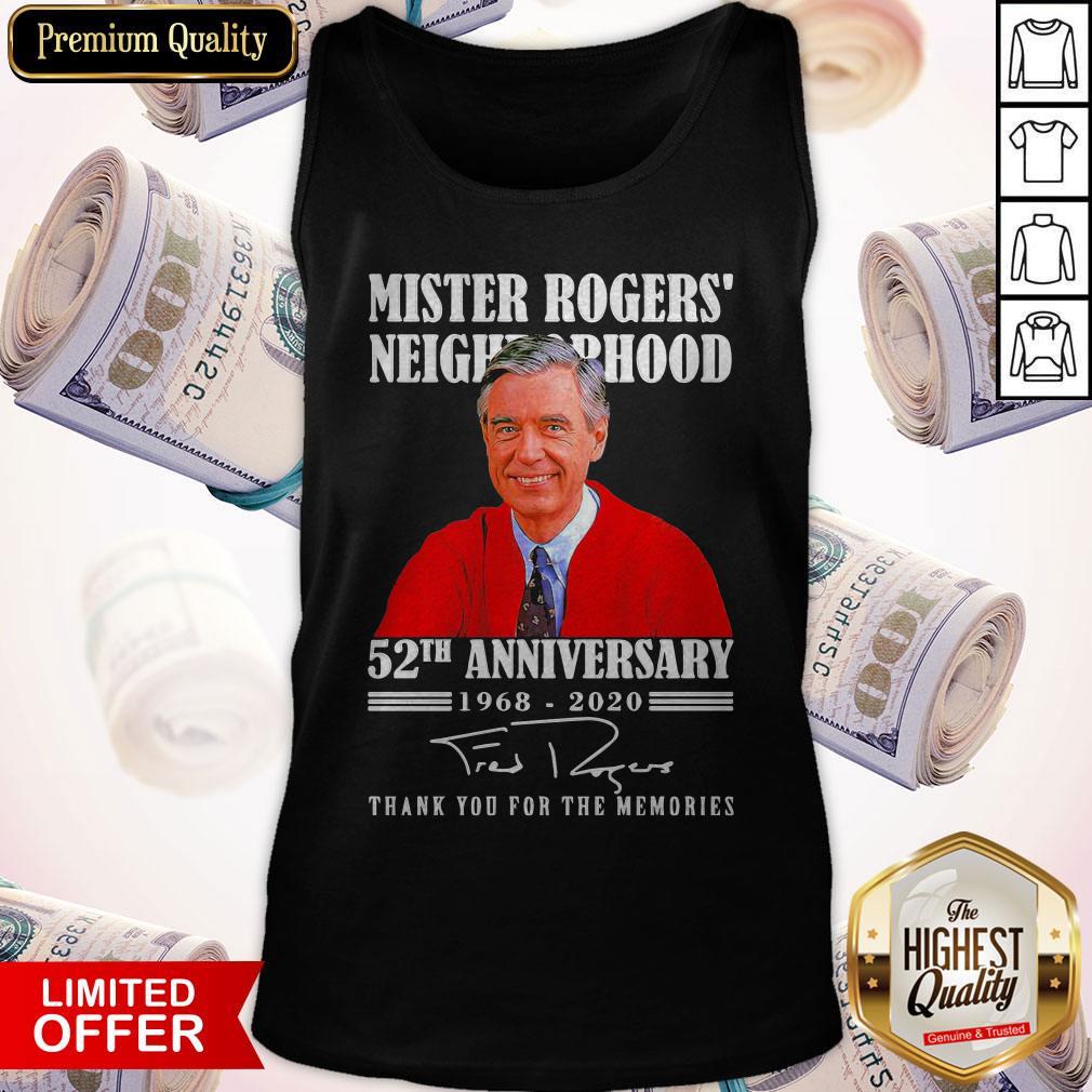 Mister Rogers’ Neighborhood 52th Anniversary 1968 2020 Thank You For The Memories Signature Shirt - Image 5
