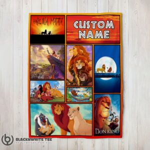 Awesome Cute Disney Simba Mufasa Timon Pumbaa The Lion King Collage Blanket Fleece Customized Blanket
