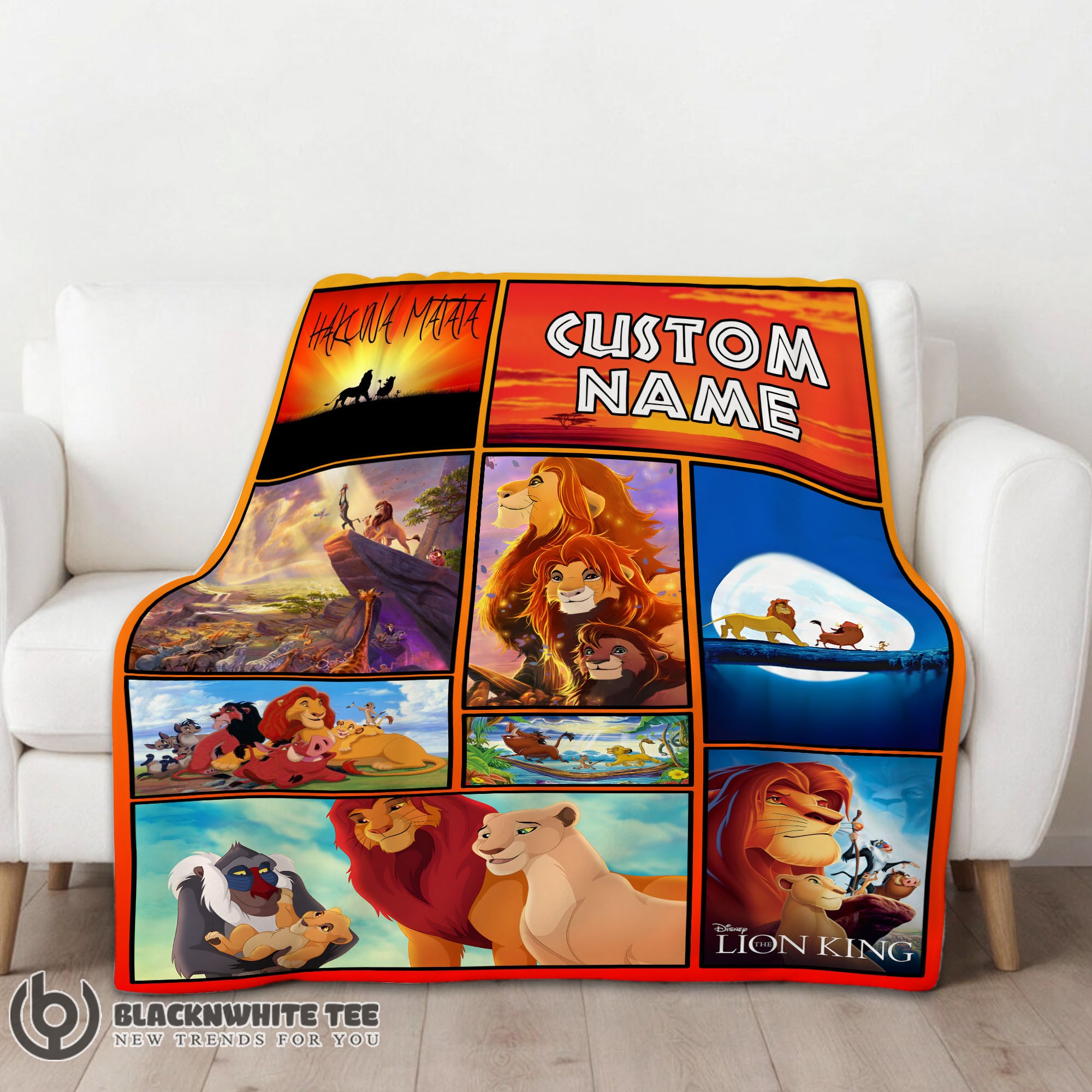 Awesome Cute Disney Simba Mufasa Timon Pumbaa The Lion King Collage Blanket Fleece Customized Blanket - Image 2
