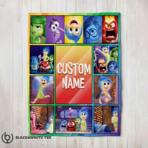 Cute Perfect Disney Inside Out Colorful Collage Blanket Fleece Customized Blanket