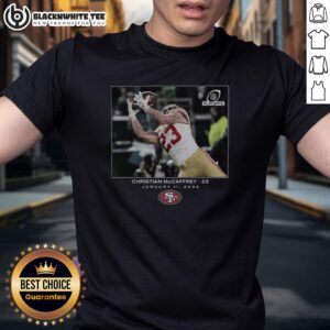 Nice Christian McCaffrey San Francisco 49ers NFL Flash Features Wild Card T-Shirt