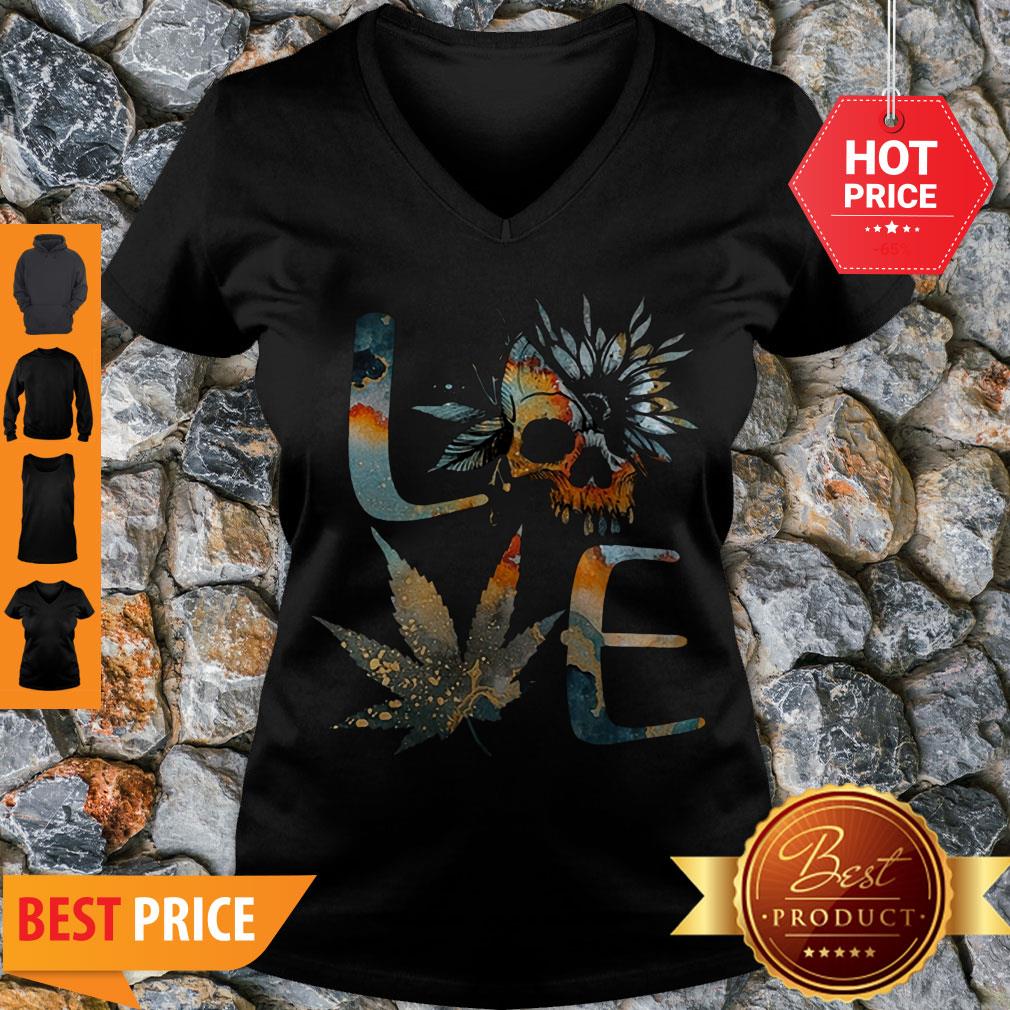 Good Love Skull Weed Sunflower Earth Day Shirt - Image 5