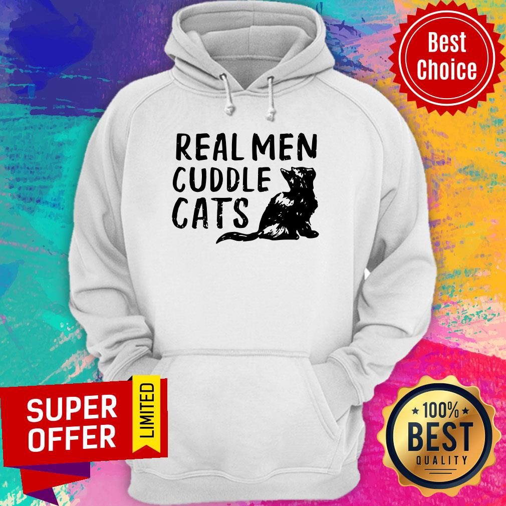 Top Real Men Cuddle Cats Shirt - Image 3