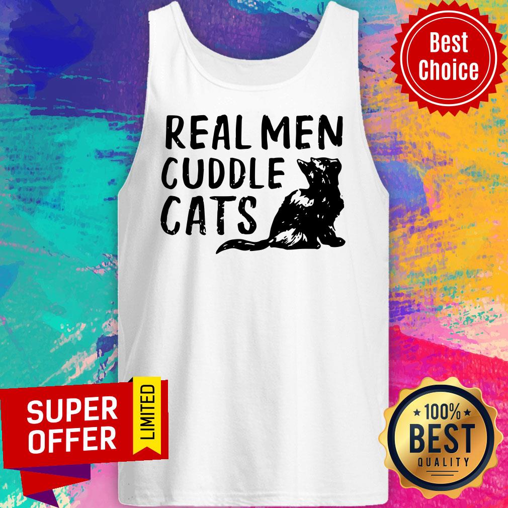 Top Real Men Cuddle Cats Shirt - Image 5