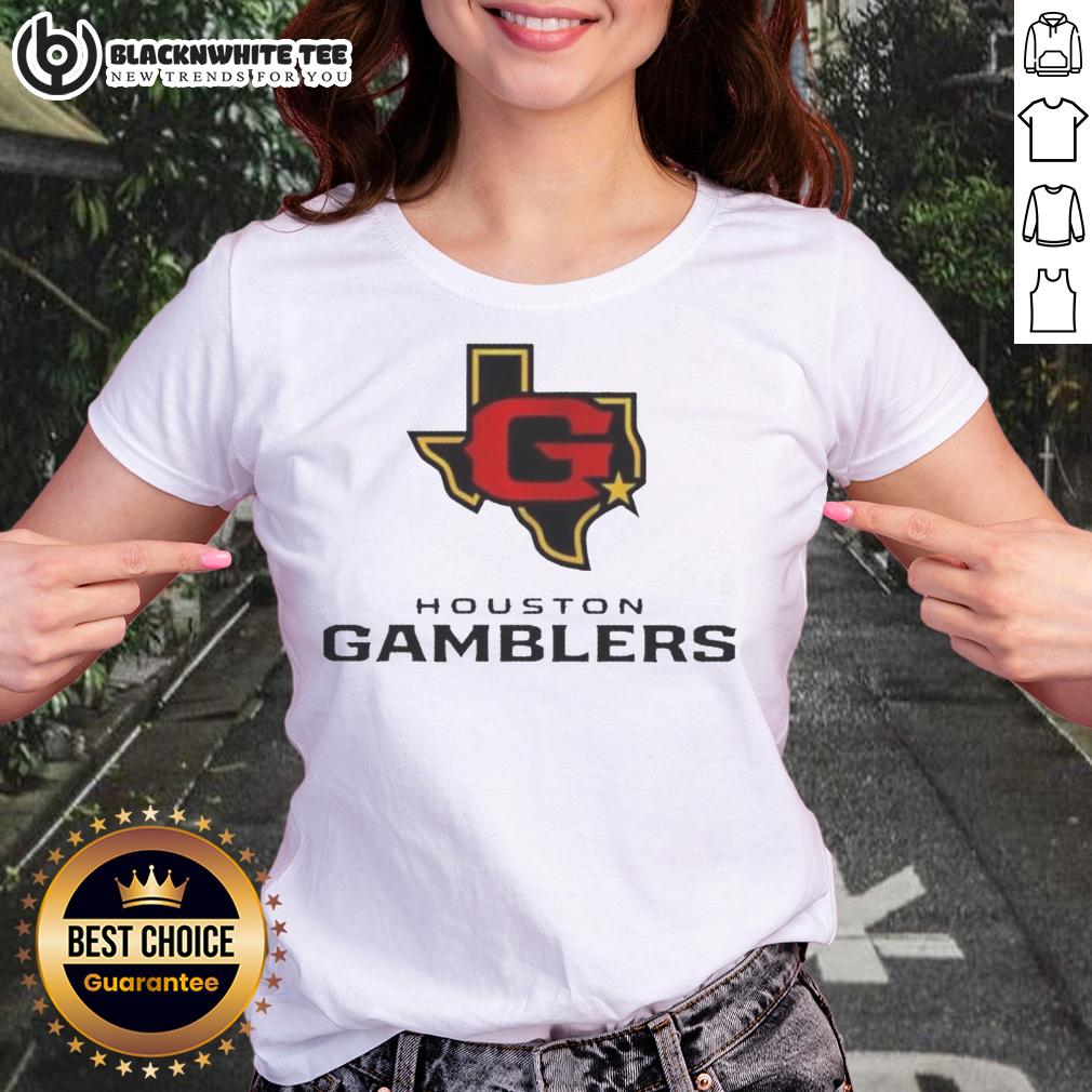 Official Houston Gamblers Lockup Logo T-Shirt - Image 3