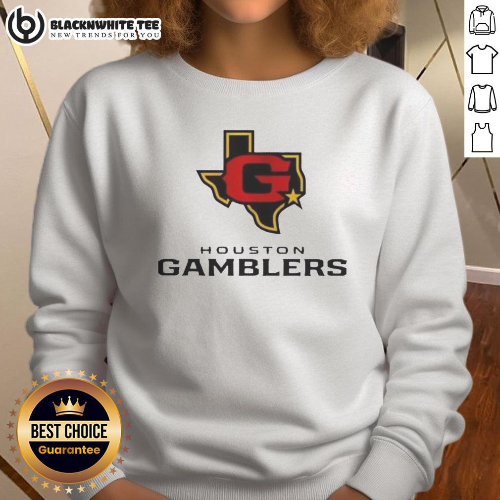 Official Houston Gamblers Lockup Logo T-Shirt - Image 5