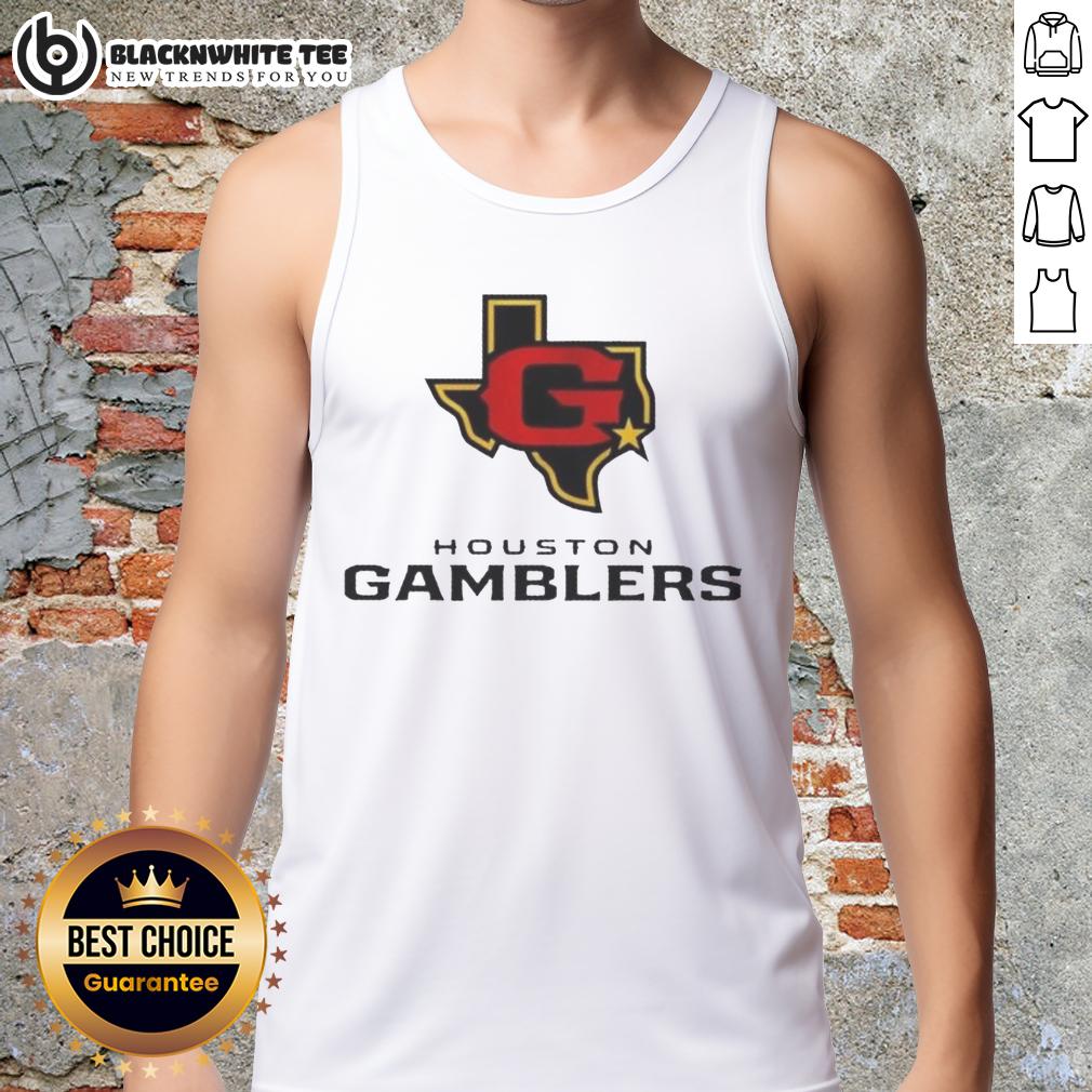 Official Houston Gamblers Lockup Logo T-Shirt - Image 4