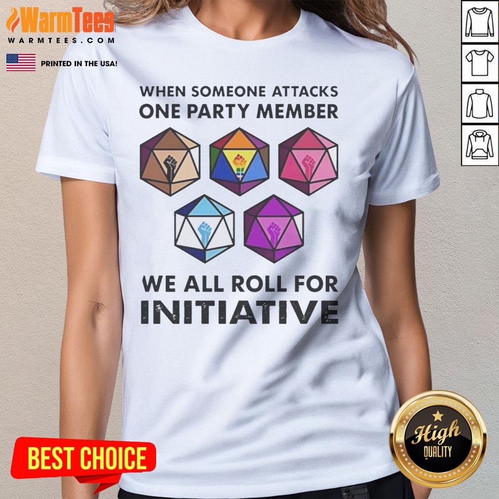 Funny When Someone Attacks One Party Member We All Roll For Initiative Retro Shirt - Image 3