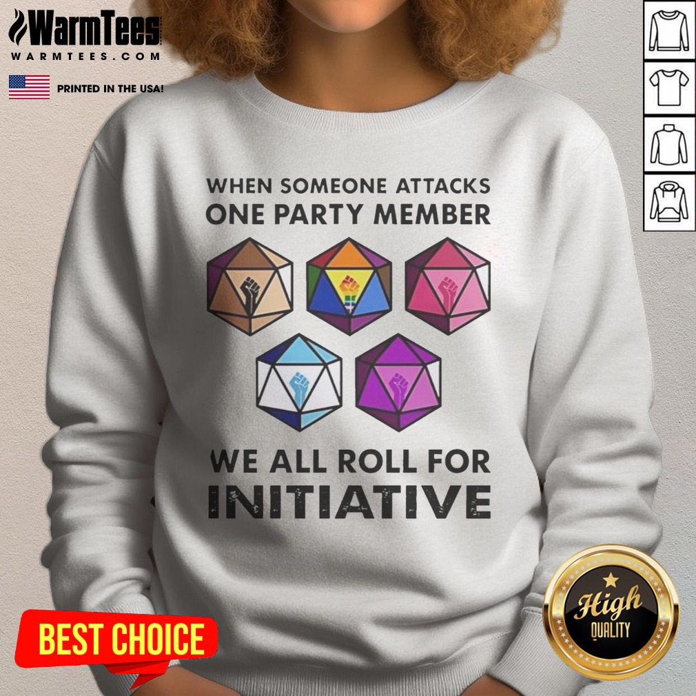 Funny When Someone Attacks One Party Member We All Roll For Initiative Retro Shirt - Image 4