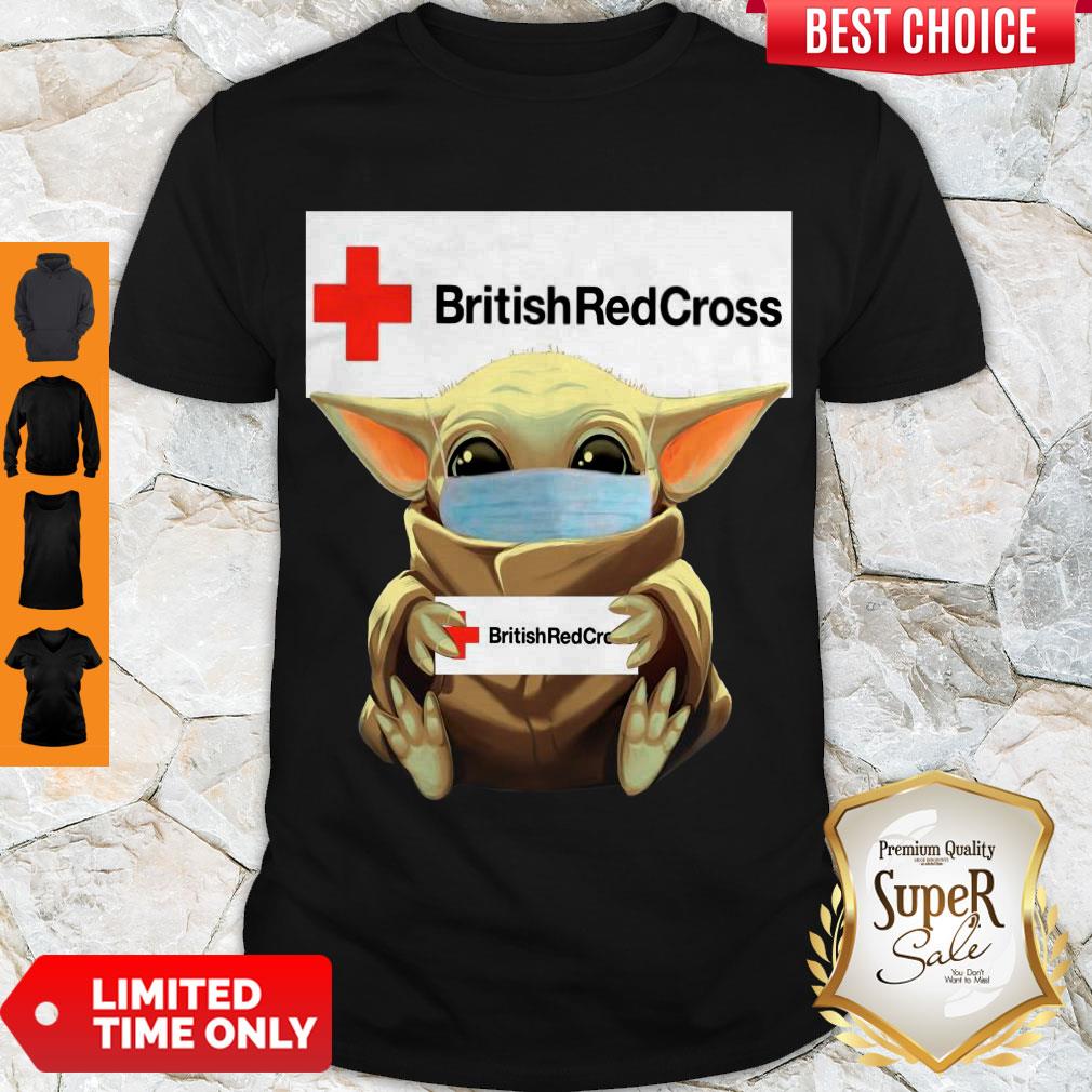 Top Baby Yoda Face Mask Hug British Red Cross Shirt