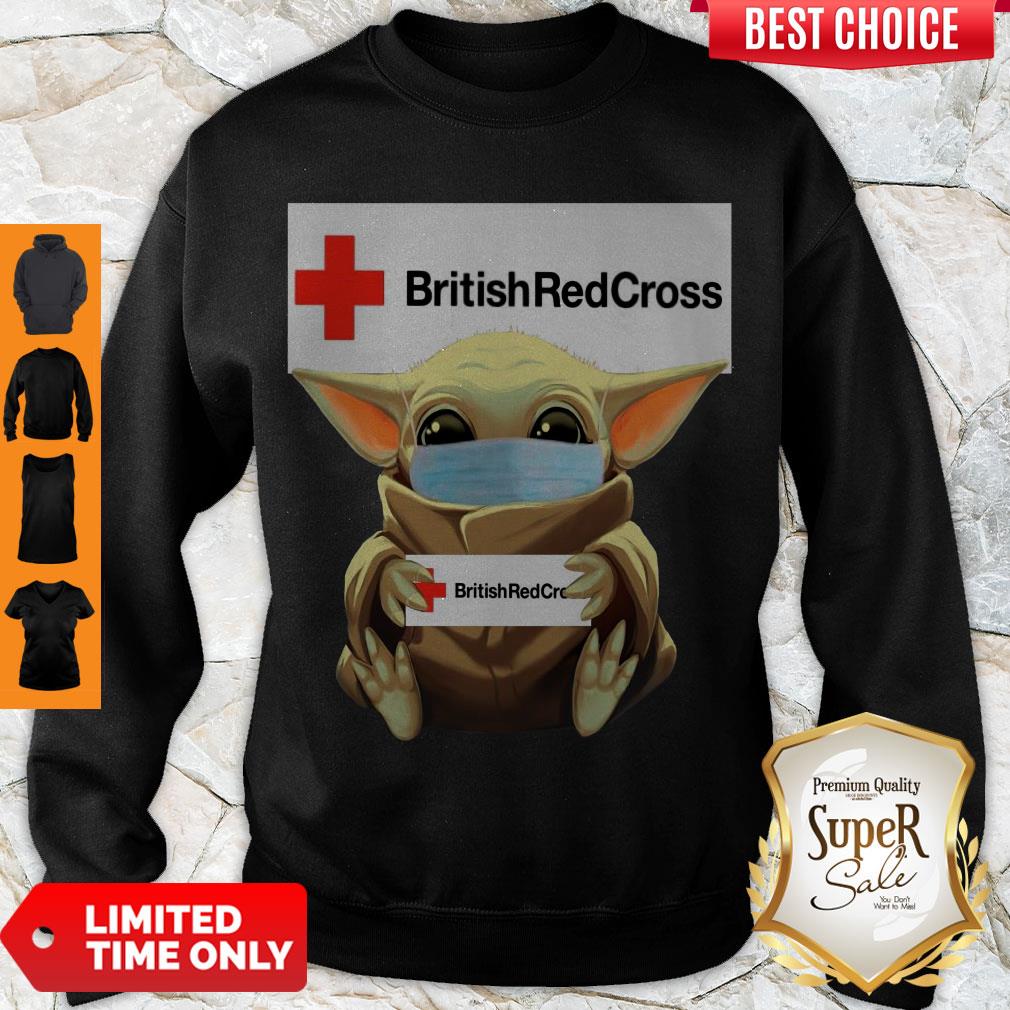 Top Baby Yoda Face Mask Hug British Red Cross Shirt - Image 3