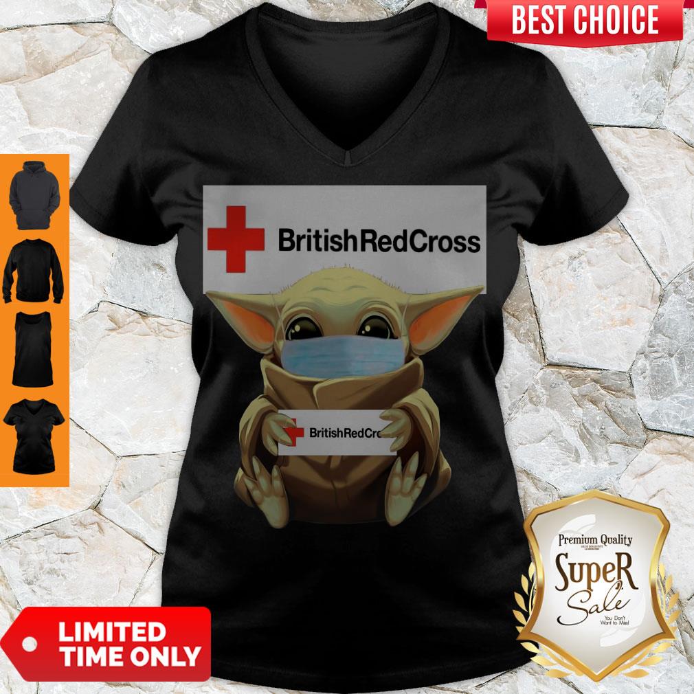 Top Baby Yoda Face Mask Hug British Red Cross Shirt - Image 5