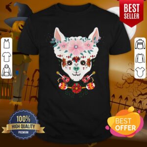 LLama Dia De Los Muertos Day Of The Dead Alpaca Calavera Shirt