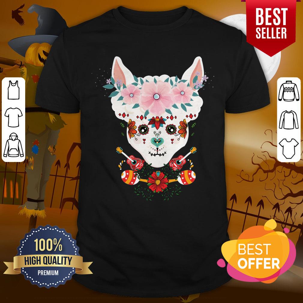 LLama Dia De Los Muertos Day Of The Dead Alpaca Calavera Shirt