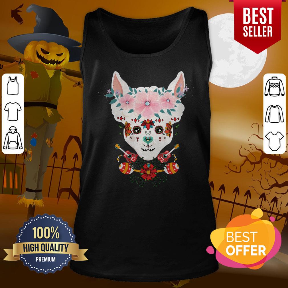 LLama Dia De Los Muertos Day Of The Dead Alpaca Calavera Shirt - Image 3