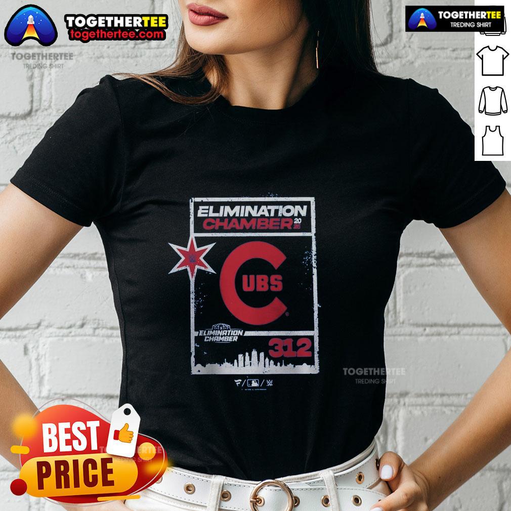 Pretty WWE X Chicago Cubs Elimination Chamber 2026 T-Shirt - Image 3