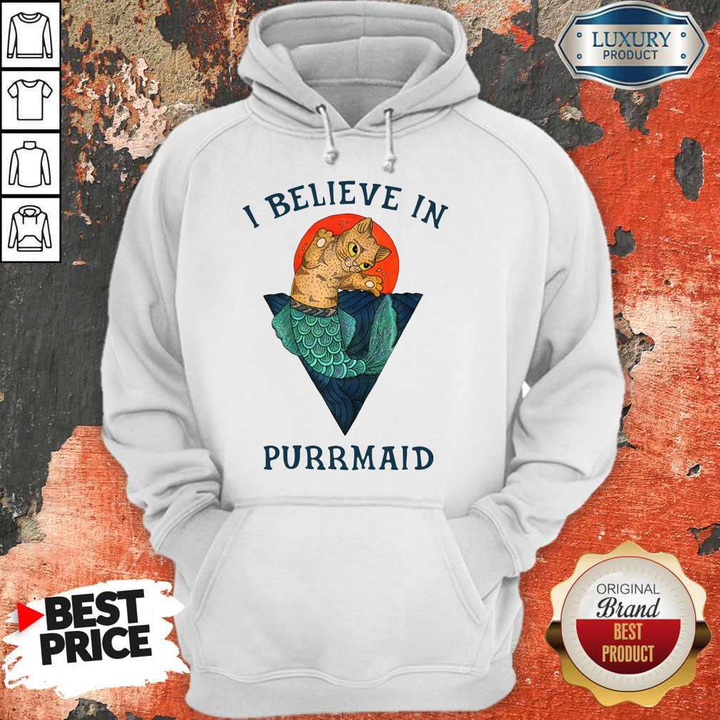 Funny Cat I Believe In Purrmaid Sunset Shirt - Image 3
