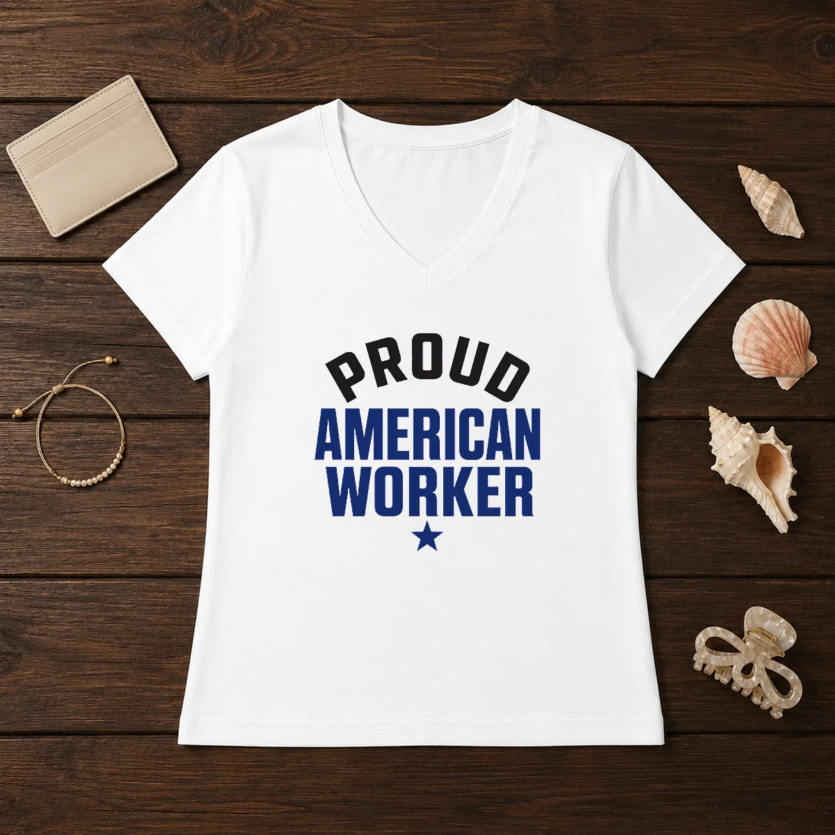 Hot Labour Day Proud American Worker Minimalist Shirt - Image 2
