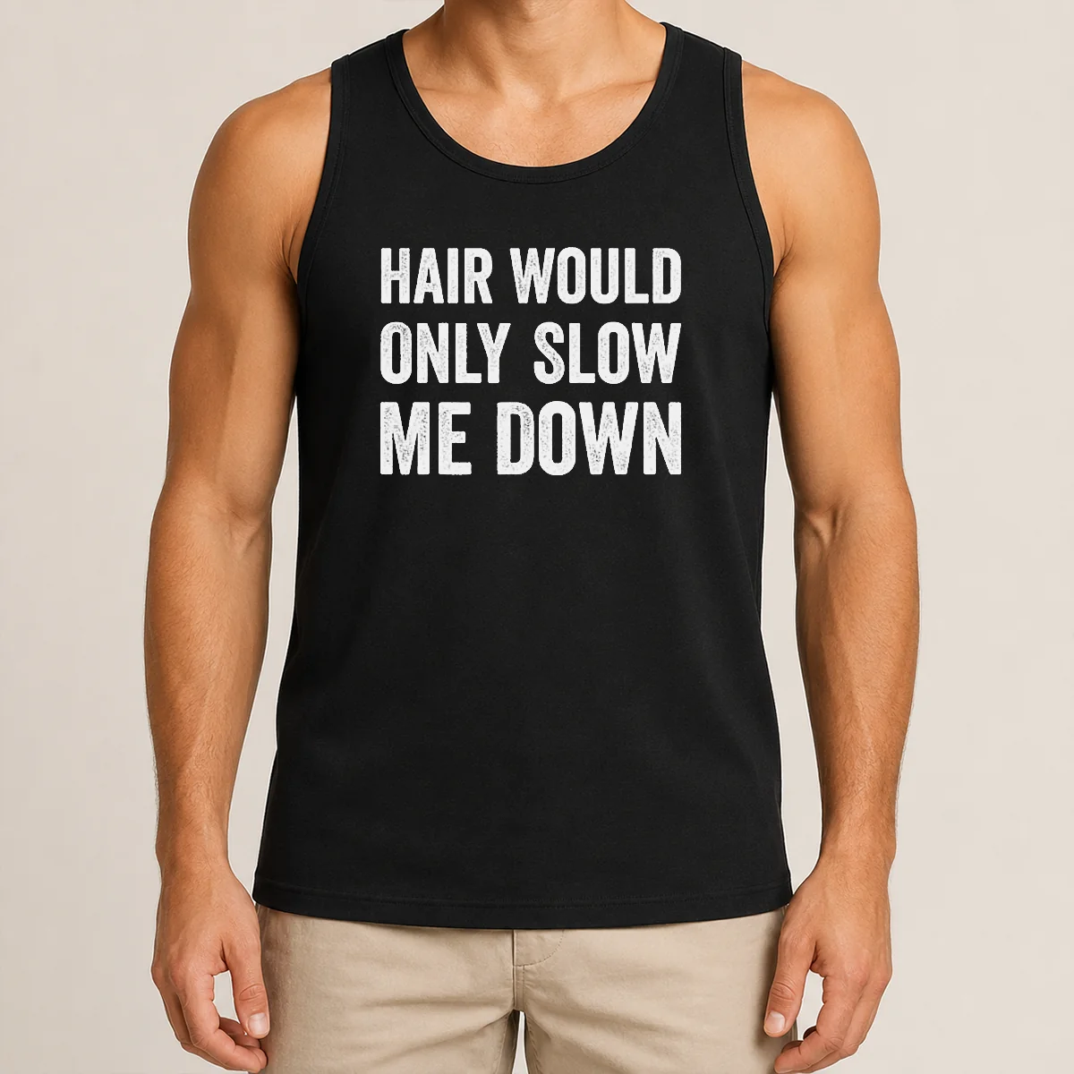 Good Hair Would Only Slow Me Down Bald Funny Shirt - Image 3