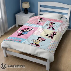 Alternative view of Cute Perfect Disney Minnie Mouse Patchwork Pattern Blanket Fleece Customized Blanket