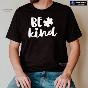 Alternative view of Be Kind Autism Puzzle Piece T-Shirt – Men’s Tee