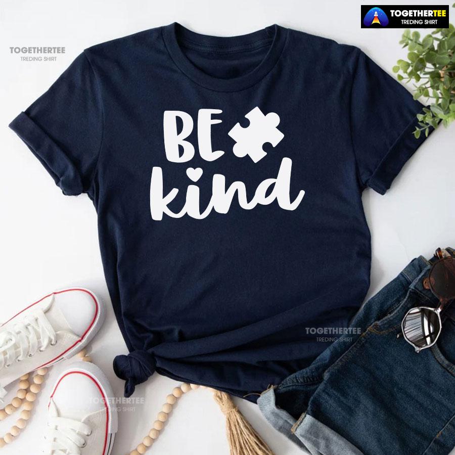 Be Kind Autism Puzzle Piece T-Shirt – Men’s Tee - Image 4