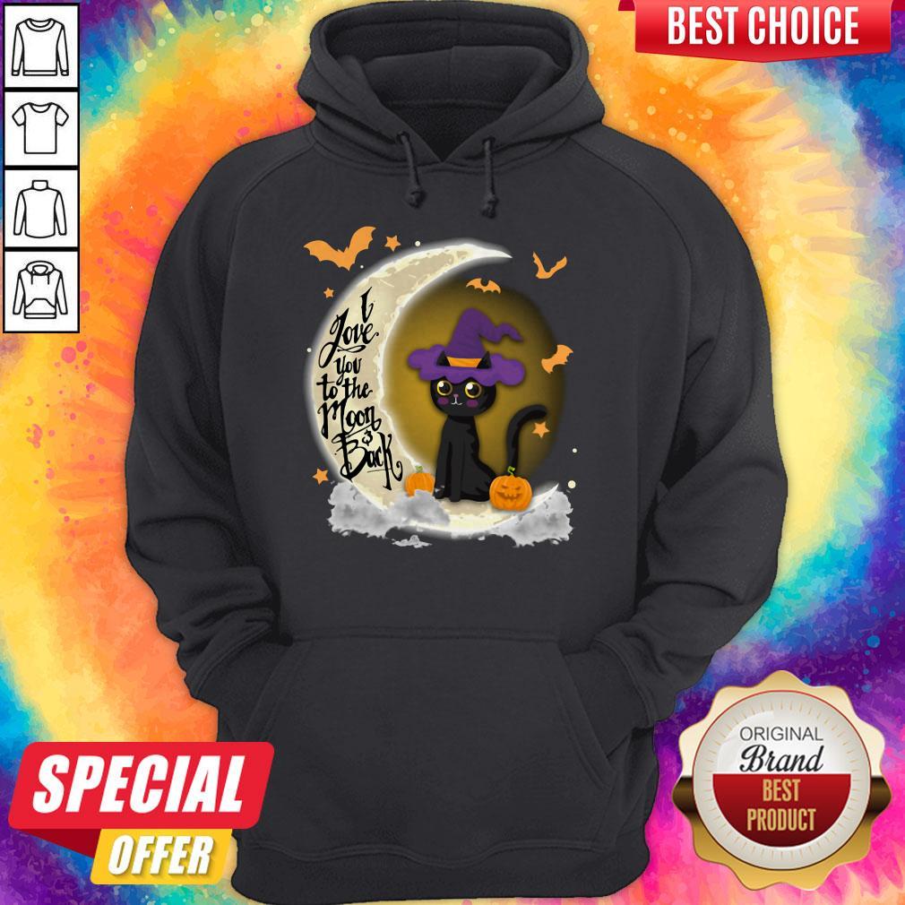 Cute I Love You To The Moon And Black Cat Witch Pumpkin Halloween Shirt - Image 5