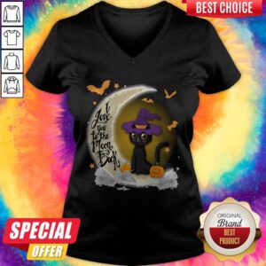 Alternative view of Cute I Love You To The Moon And Black Cat Witch Pumpkin Halloween Shirt