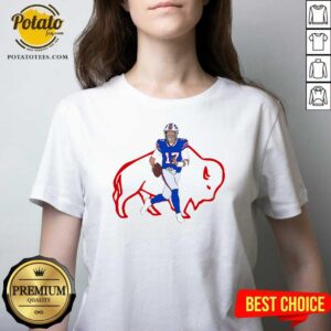 Alternative view of Pretty Buffalo Bills 17 Josh Allen Rugby Ball Shirt