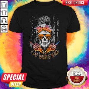 Skull Girl I Do What I Want Flag Shirt