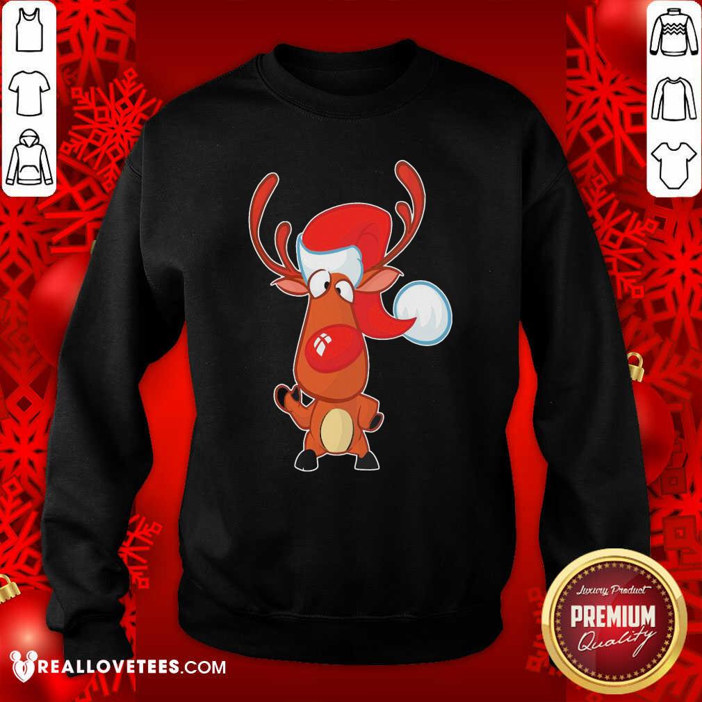 Premium Reindeer Santa Christmas Shirt - Image 3