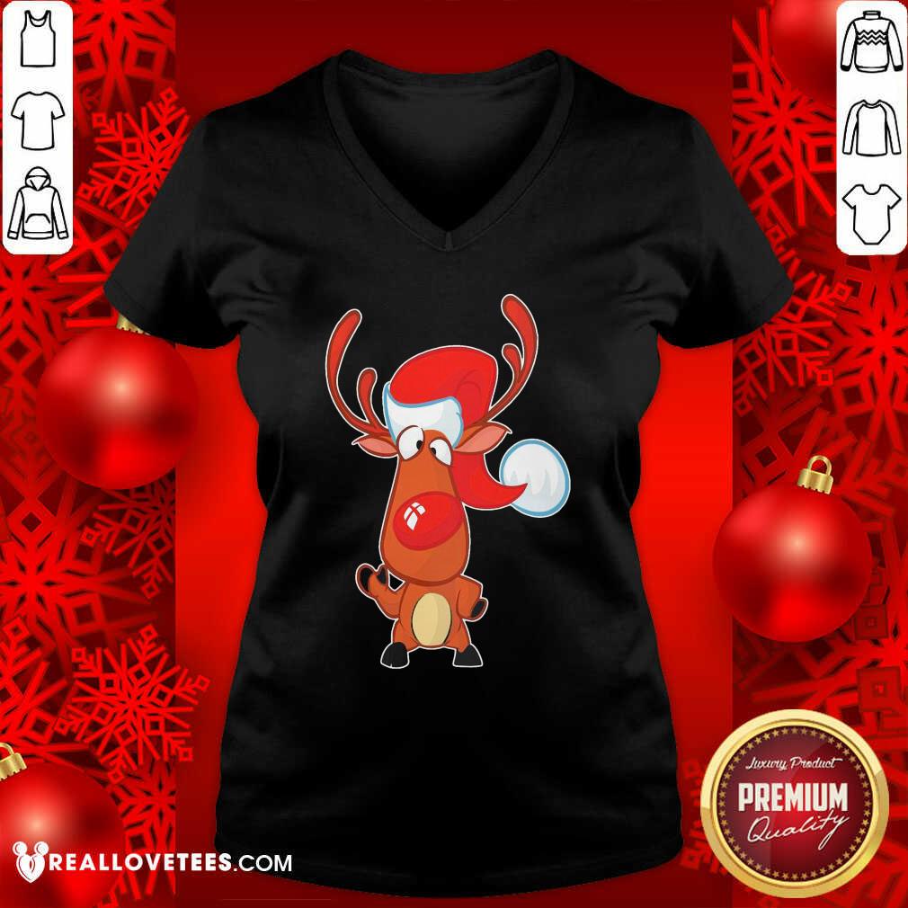 Premium Reindeer Santa Christmas Shirt - Image 5